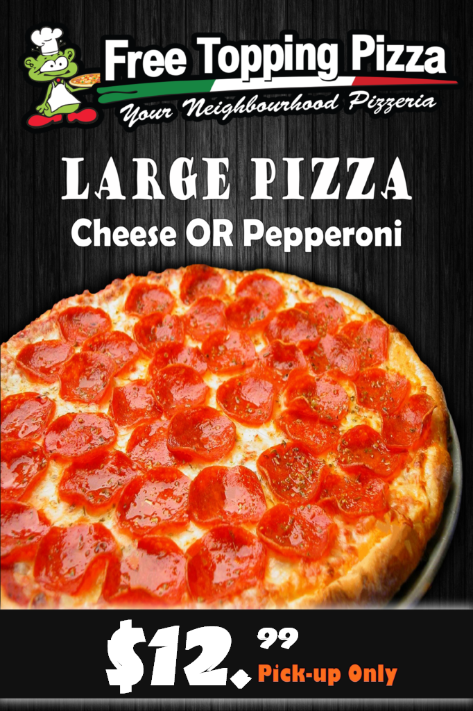 large pizza with cheese or pepperoni